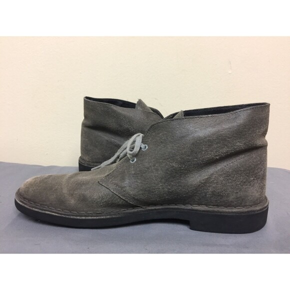 Clarks originals men size US 9M GB 8.5 gray leather ankle  lace up boots - Picture 5 of 12